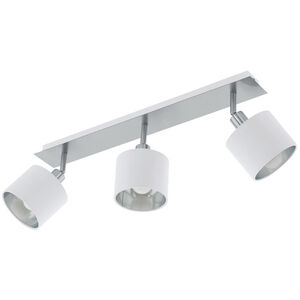 Valbiano 3 Light 120 Satin Nickel and White Track Light Ceiling Light