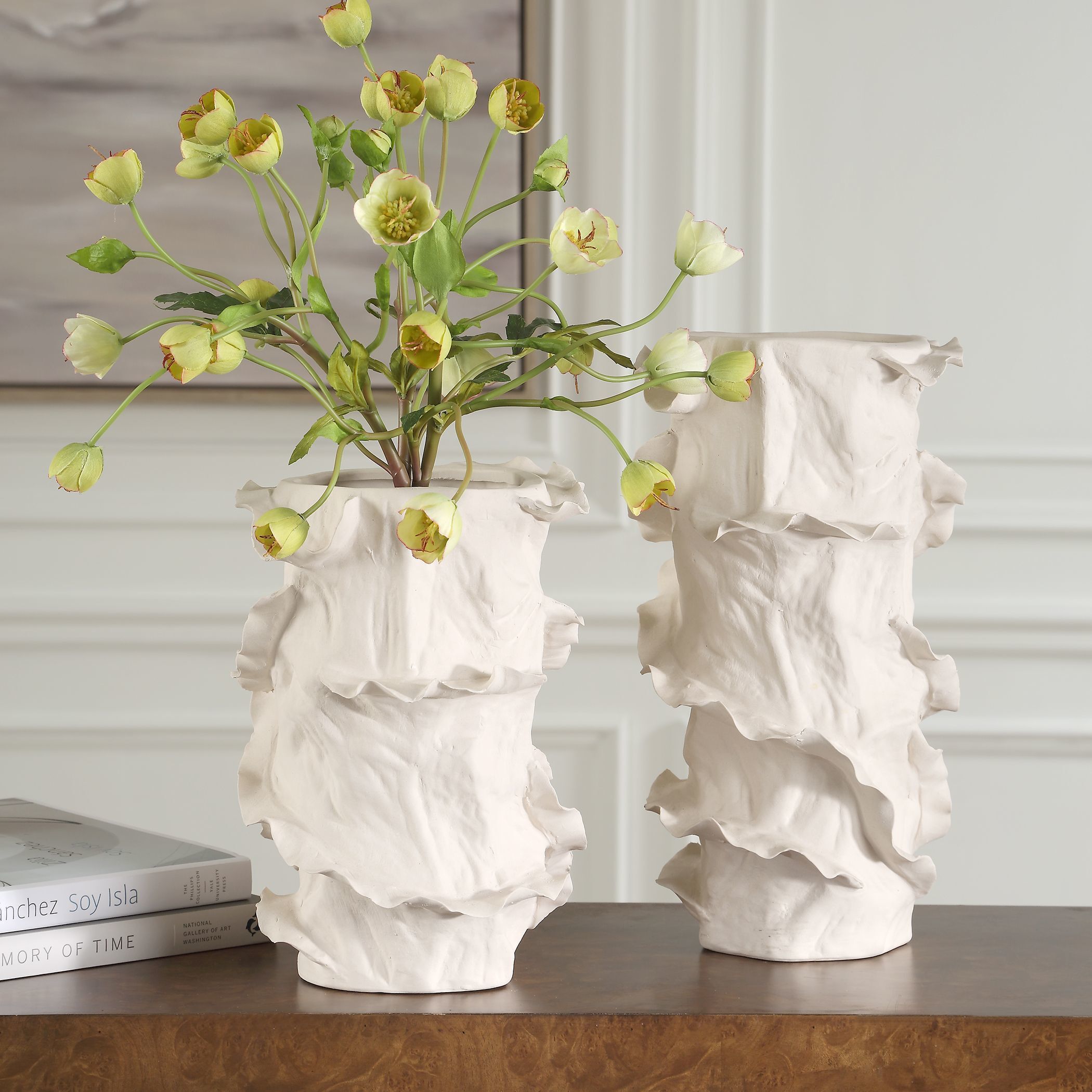 Ripple Crest 14 X 8 inch Vases, Set of 2