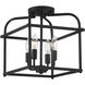 Transitional 4 Light 12 inch Matte Black Semi-Flush Ceiling Light