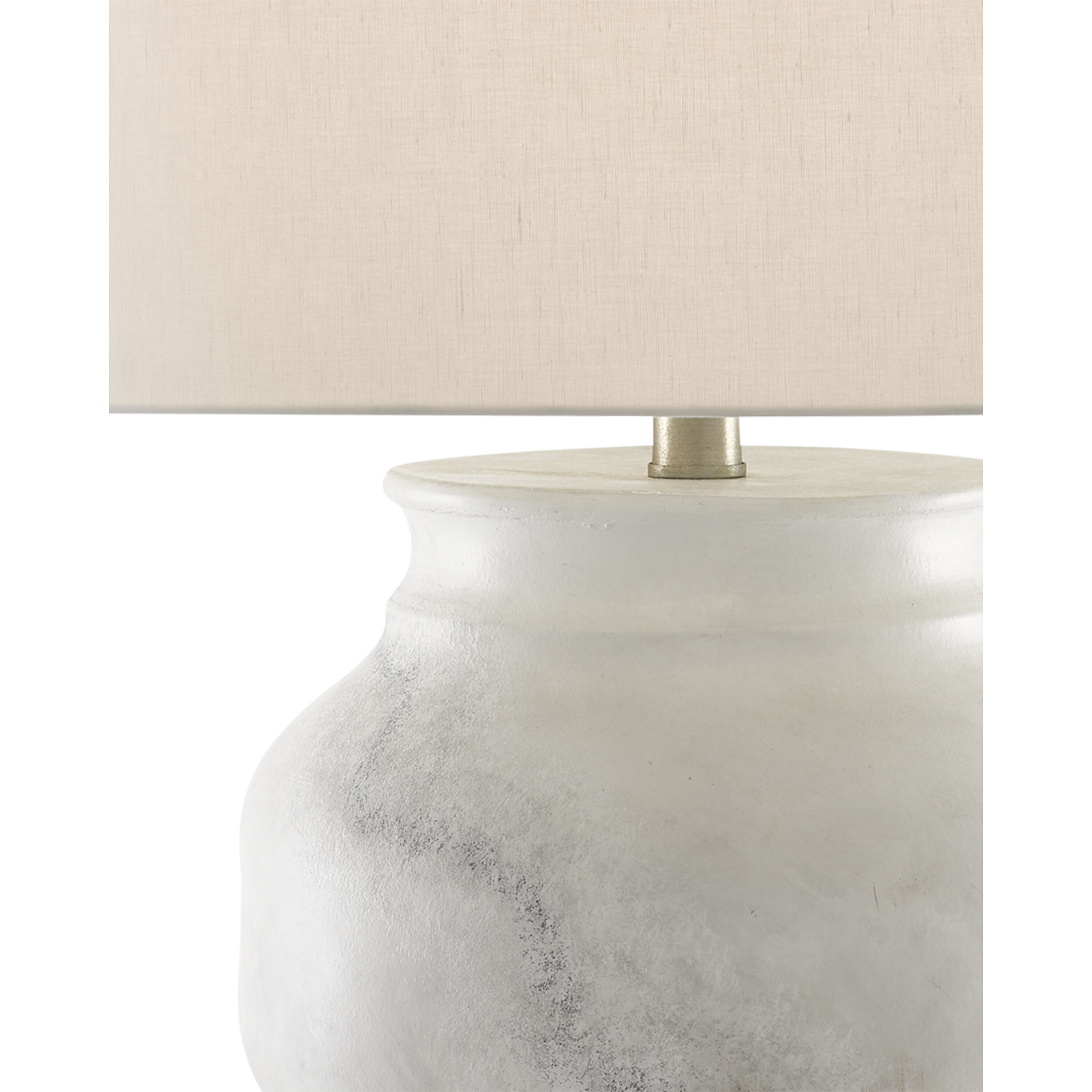 Kalossi 28.5 inch 150 watt Painted White and Gray/Contemporary Silver Leaf Table Lamp Portable Light