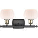 Ballston Fenton LED 16 inch Black Antique Brass Bath Vanity Light Wall Light in Matte White Glass, Ballston