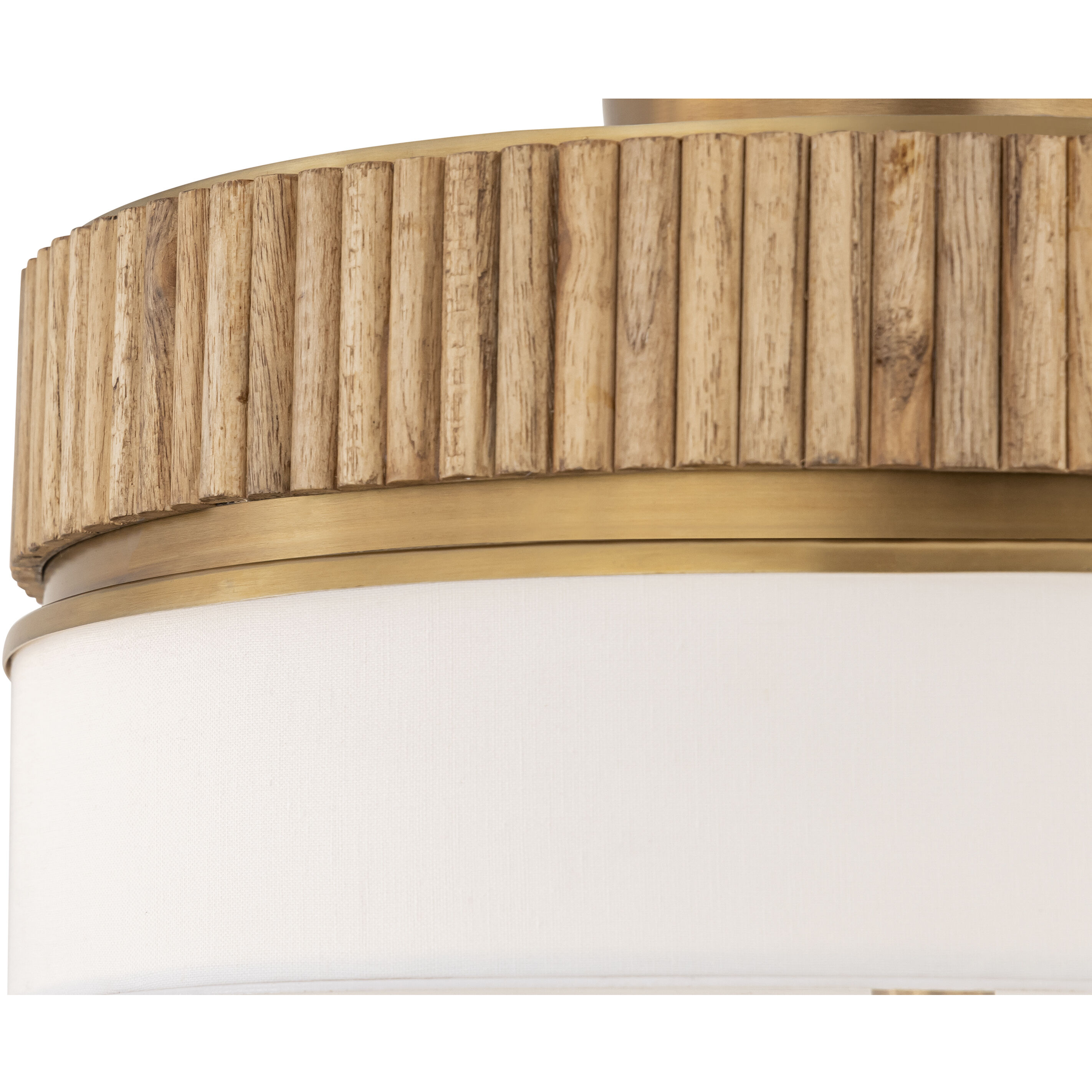 Nebri 3 Light 15 inch Legacy Brass Semi-Flush Mount Ceiling Light