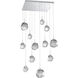 Gem LED Classic Silver Chandelier Ceiling Light, Square Multi-Port