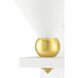 Moderne 1 Light 6 inch Gesso White/Contemporary Gold Leaf Wall Sconce Wall Light