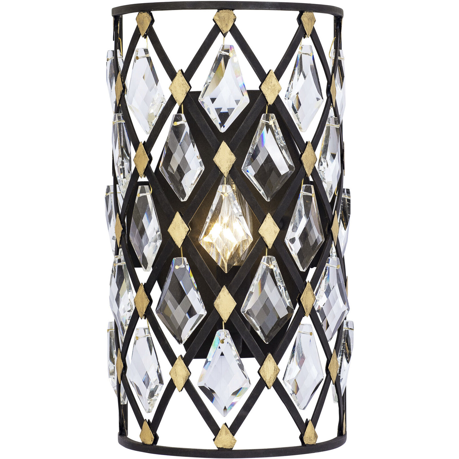 Windsor Sconce Wall Light in Carbon and Havana Gold