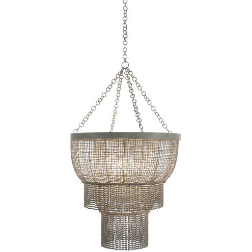 Halia 4 Light 30.5 inch Antique White / White Washed Wood Chandelier Ceiling Light