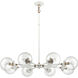 Boudreaux 8 Light 36 inch Matte White with Satin Brass Chandelier Ceiling Light