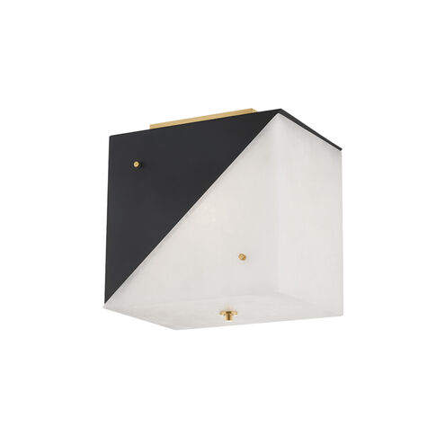 Ratio 3 Light 8.25 inch Aged Brass Flush Mount Ceiling Light