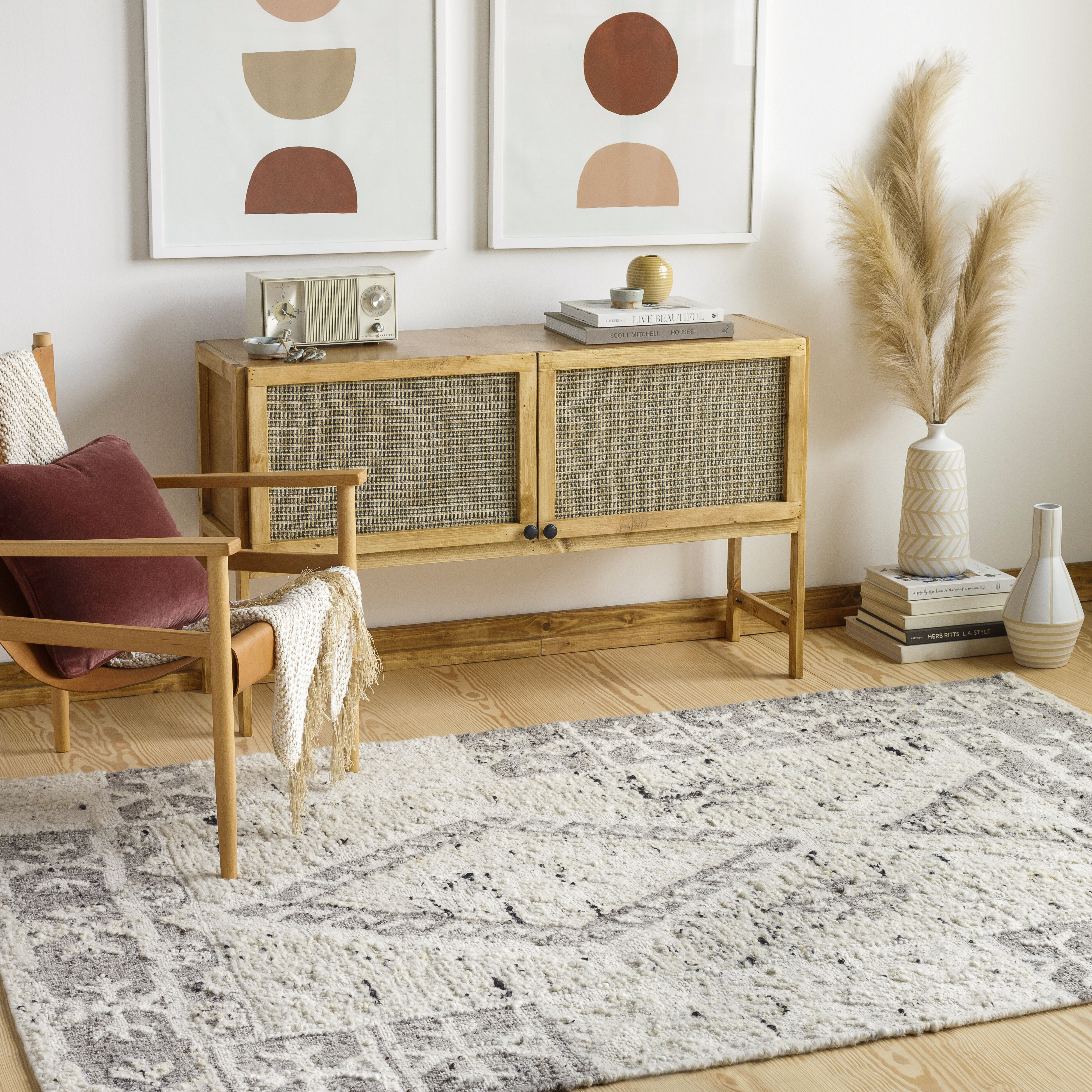 Bremen 120 X 96 inch Cream Rug in 8 x 10, Rectangle