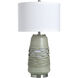 Liora 30 inch 100 watt Avignon Green and White Table Lamp Portable Light