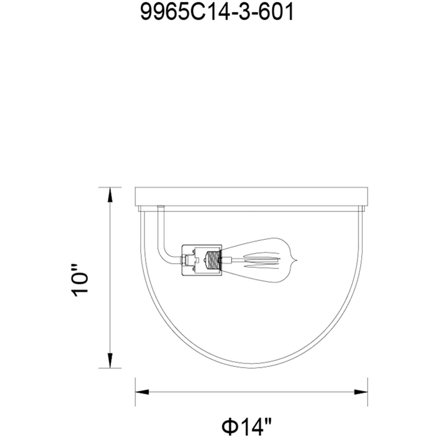 Parana 3 Light 14 inch Chrome Flush Mount Ceiling Light