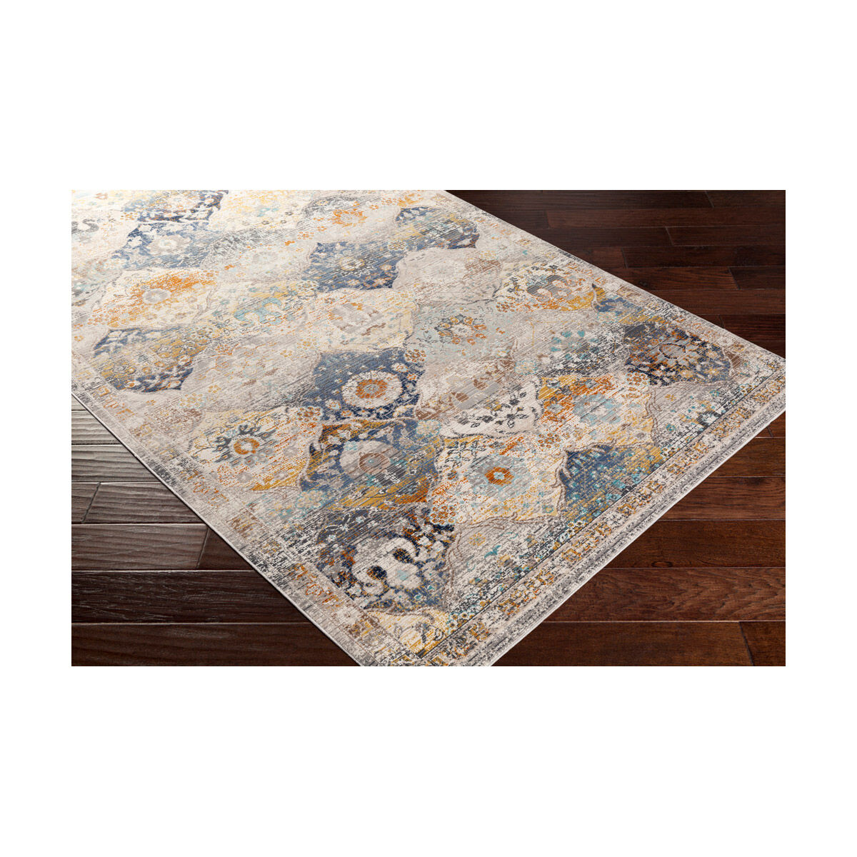Dublin 123 X 33 inch White/Aqua/Charcoal/Burnt Orange/Saffron Rugs