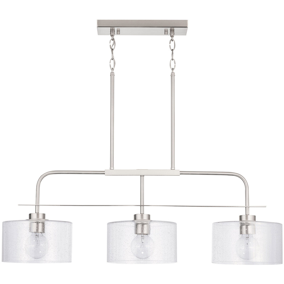 Elijah 3 Light 36 inch Brushed Nickel Island Ceiling Light