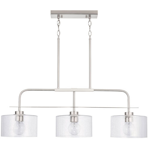 Elijah 3 Light 36 inch Brushed Nickel Island Ceiling Light