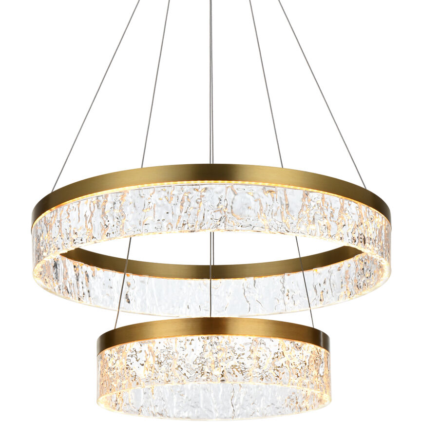 Linden 2 Light 22 inch Satin Gold Chandelier Ceiling Light