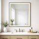 Framed 36 X 30 inch Black LED Mirror