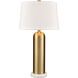 Elishaw 30 inch 150 watt Aged Brass with White Table Lamp Portable Light