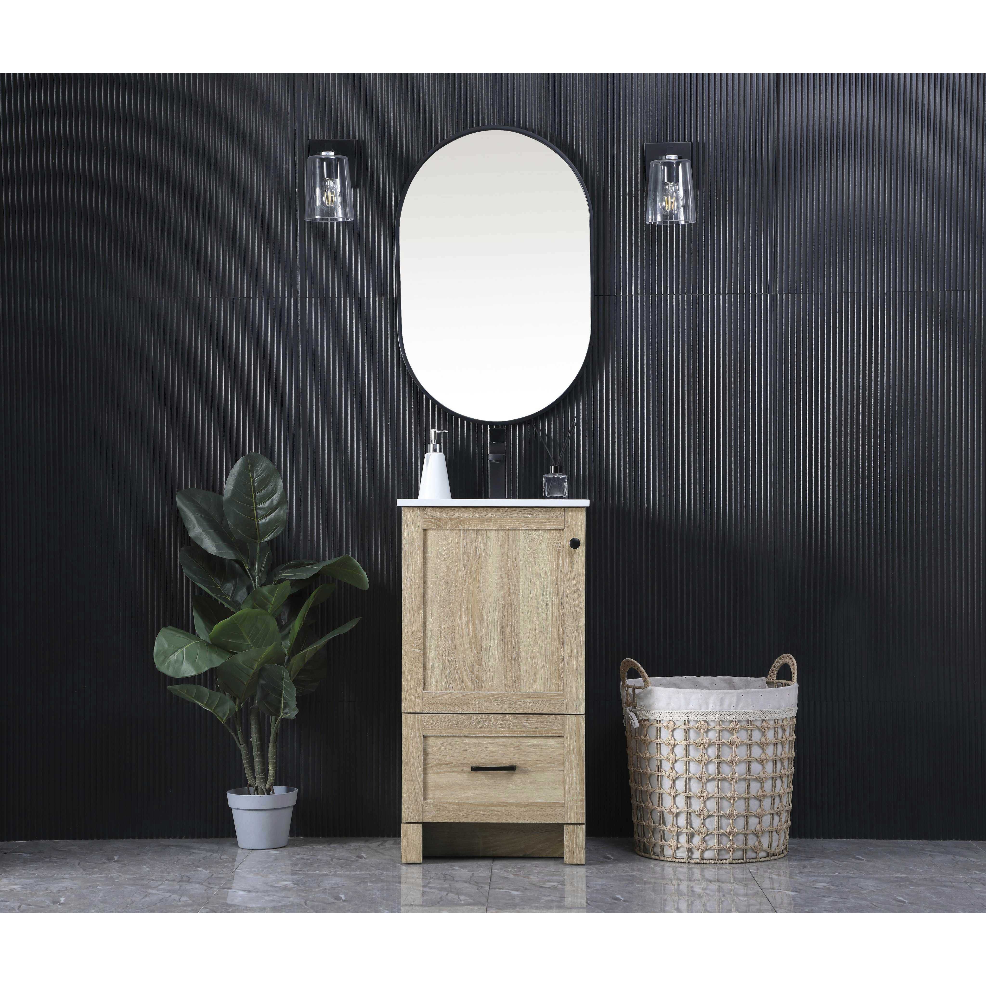Soma 18 X 34 inch Mango Wood Bathroom Vanity Cabinet