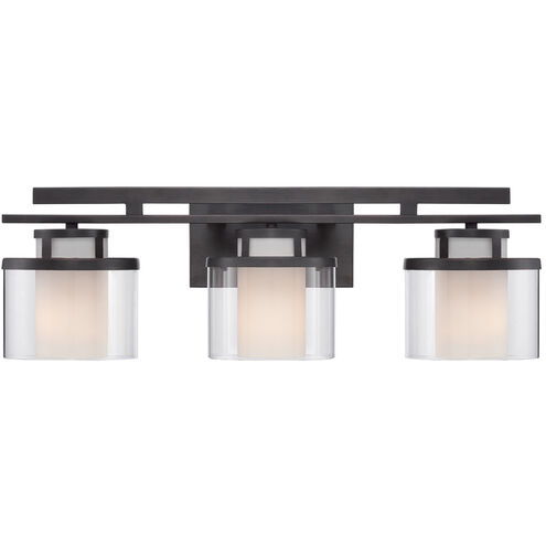 Fusion 3 Light 24.25 inch Biscayne Bronze Bath Bar Wall Light