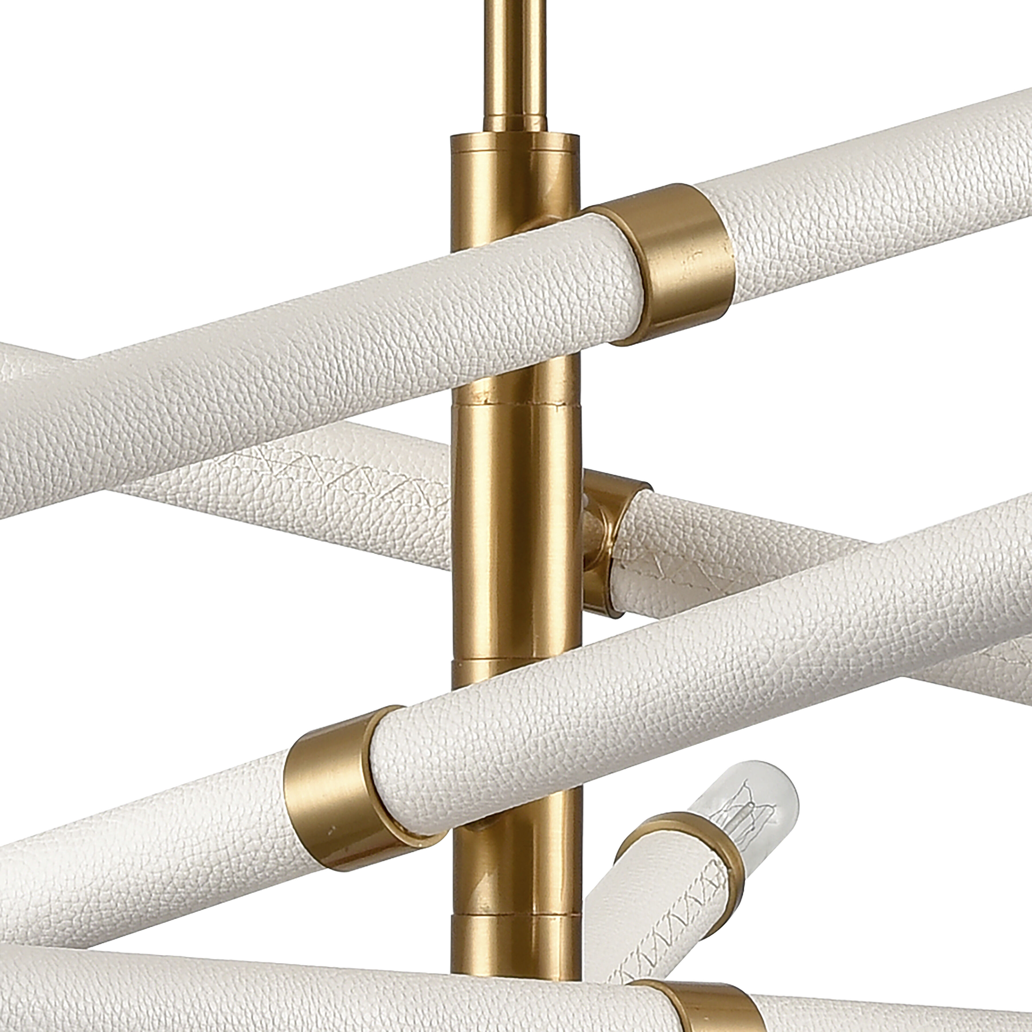 Crosspiece 6 Light 39 inch White Chandelier Ceiling Light