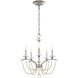 Priscilla 5 Light Antique Silver Chandelier Ceiling Light in Bronze Pearl, Adjustable Height