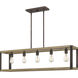 Finn 5 Light 42 inch Rustic Black Island Light Ceiling Light