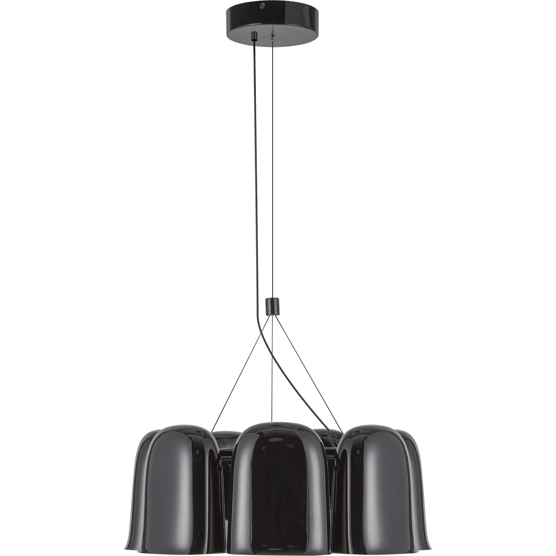 Bell LED 19.38 inch Glossy Black Chandelier Ceiling Light