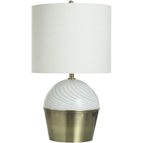 Cameron 29 inch 150.00 watt White and Brass Table Lamp Portable Light