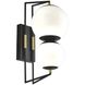Cosmos LED 18.38 inch Matte Black with Satin Brass and Matte White Outdoor Wall Sconce