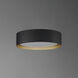 Echo LED 16 inch Black and Gold Flush Mount Ceiling Light in Black/Gold