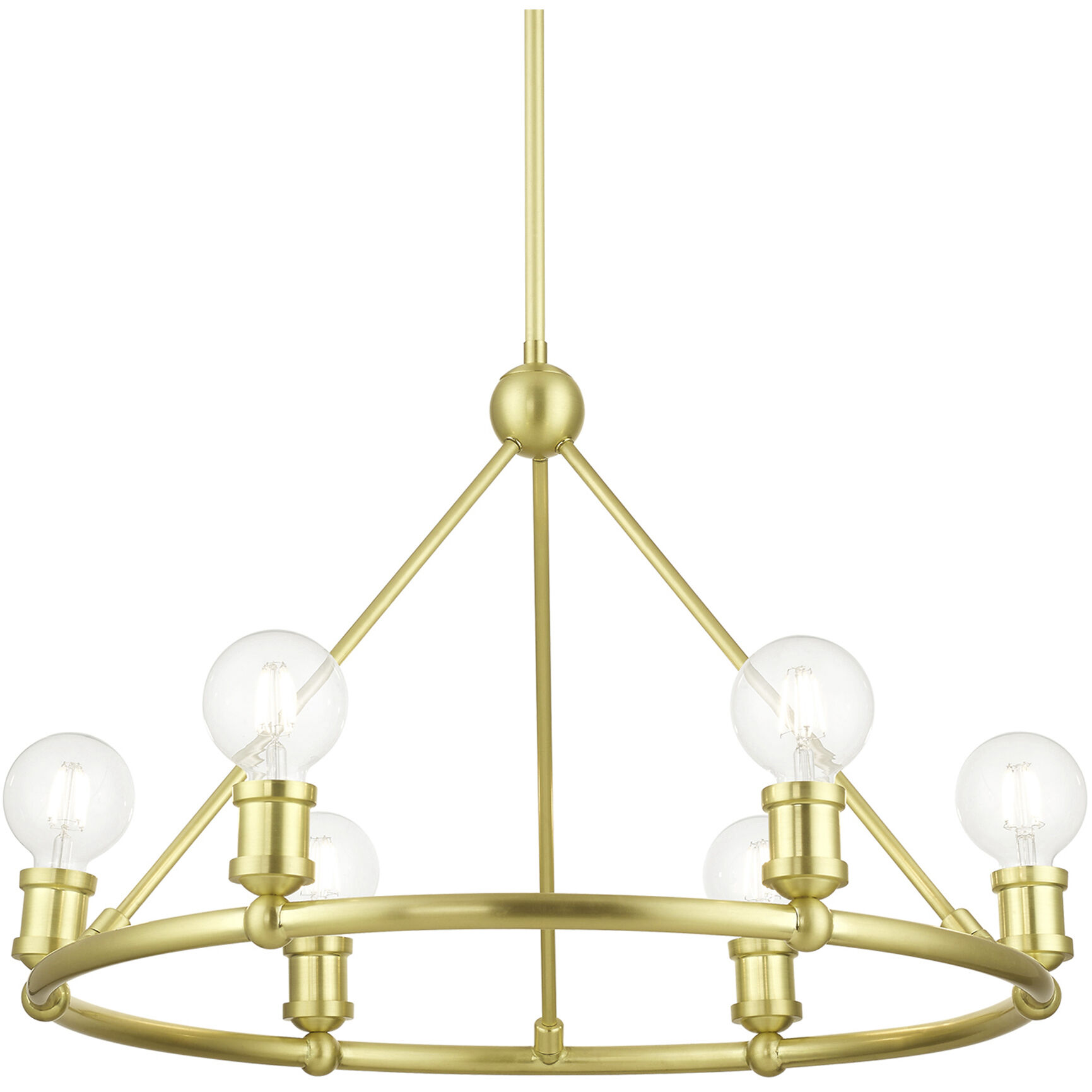 Lansdale 6 Light 25 inch Satin Brass Chandelier Ceiling Light