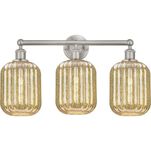 Edison Preston 3 Light 24.75 inch Brushed Satin Nickel Bath Vanity Light Wall Light in Mercury