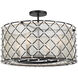 Sheer Elegance 4 Light 21.25 inch Coal Convertible Pendant Ceiling Light
