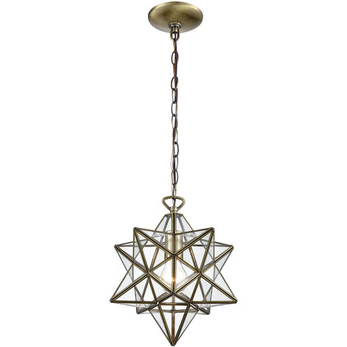 Bells 1 Light 12 inch Antique Brass with Clear Mini Pendant Ceiling Light