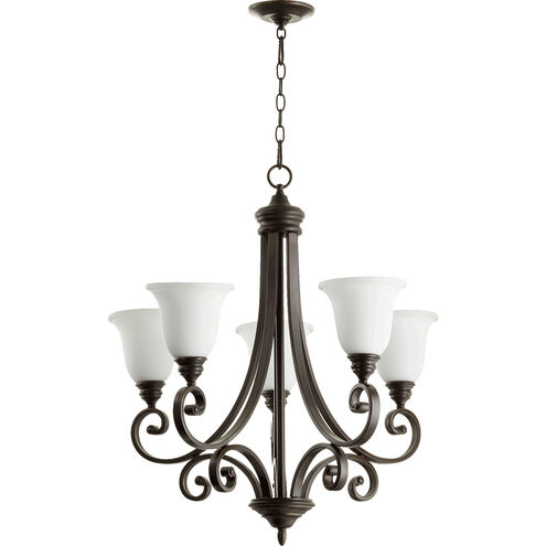 Bryant 5 Light 28 inch Oiled Bronze Chandelier Ceiling Light in Satin Opal