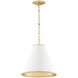 Pierrepont 1 Light 16 inch Painted Gesso White Pendant Ceiling Light, Small