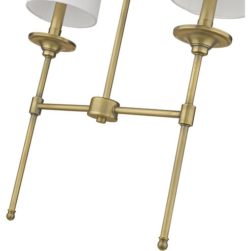 Emily 2 Light 19 inch Rubbed Brass Linear Chandelier Ceiling Light