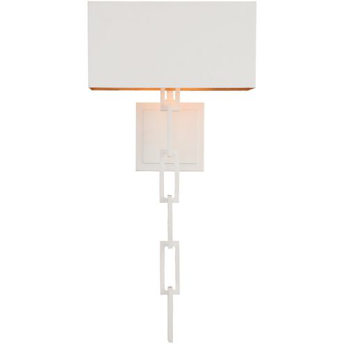 Alston Sconce Wall Light in Matte White and Antique Gold