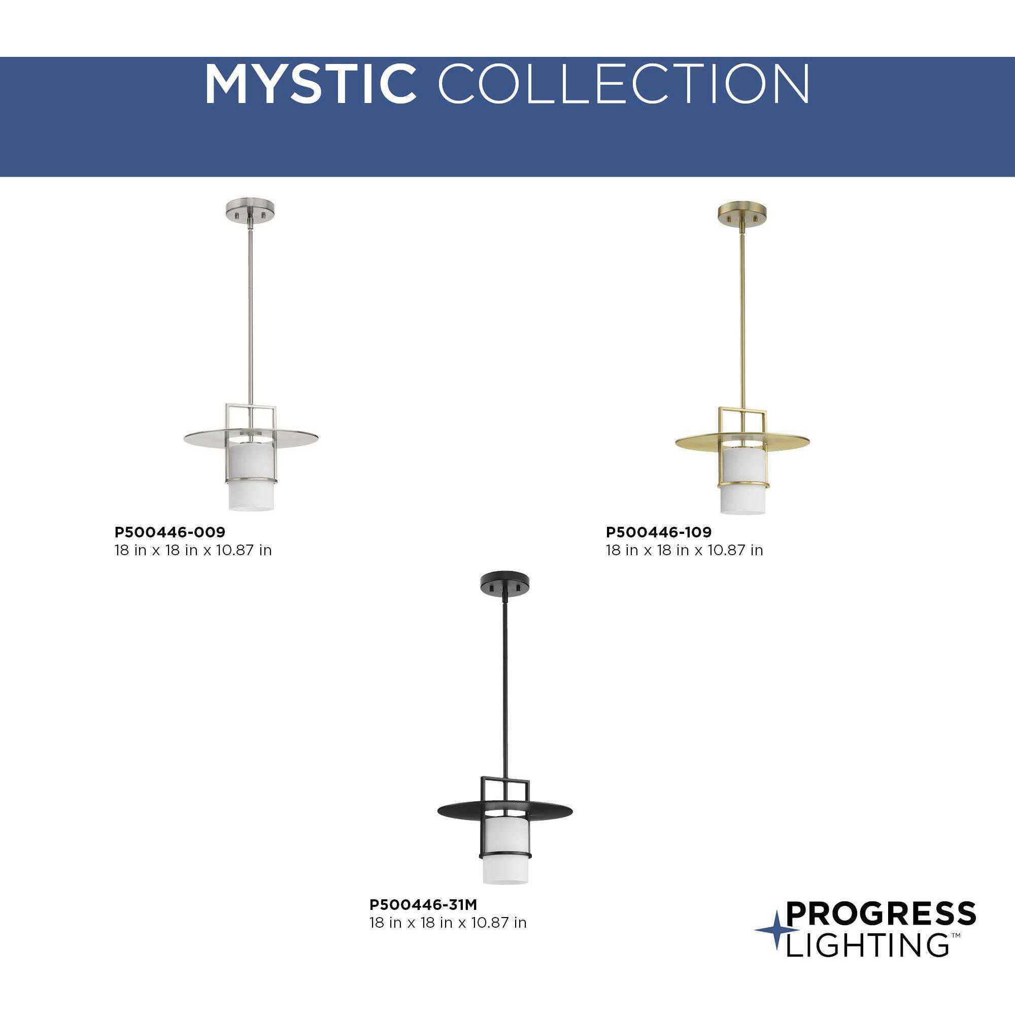 Mystic 1 Light 14 inch Matte Black Pendant Ceiling Light