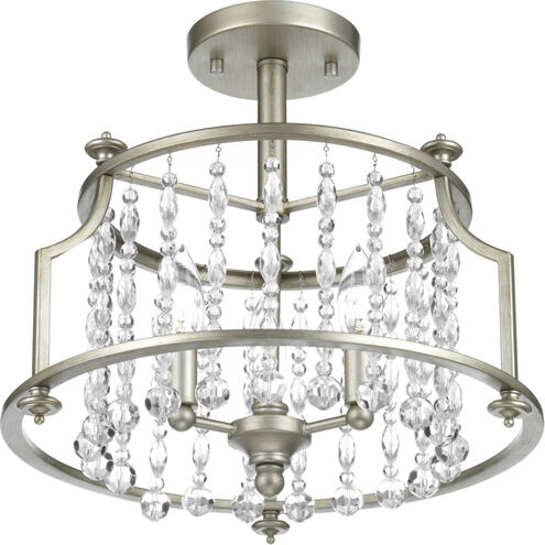 Bradstreet 3 Light 15.88 inch Silver Ridge Semi-Flush Mount Convertible Ceiling Light, Design Series