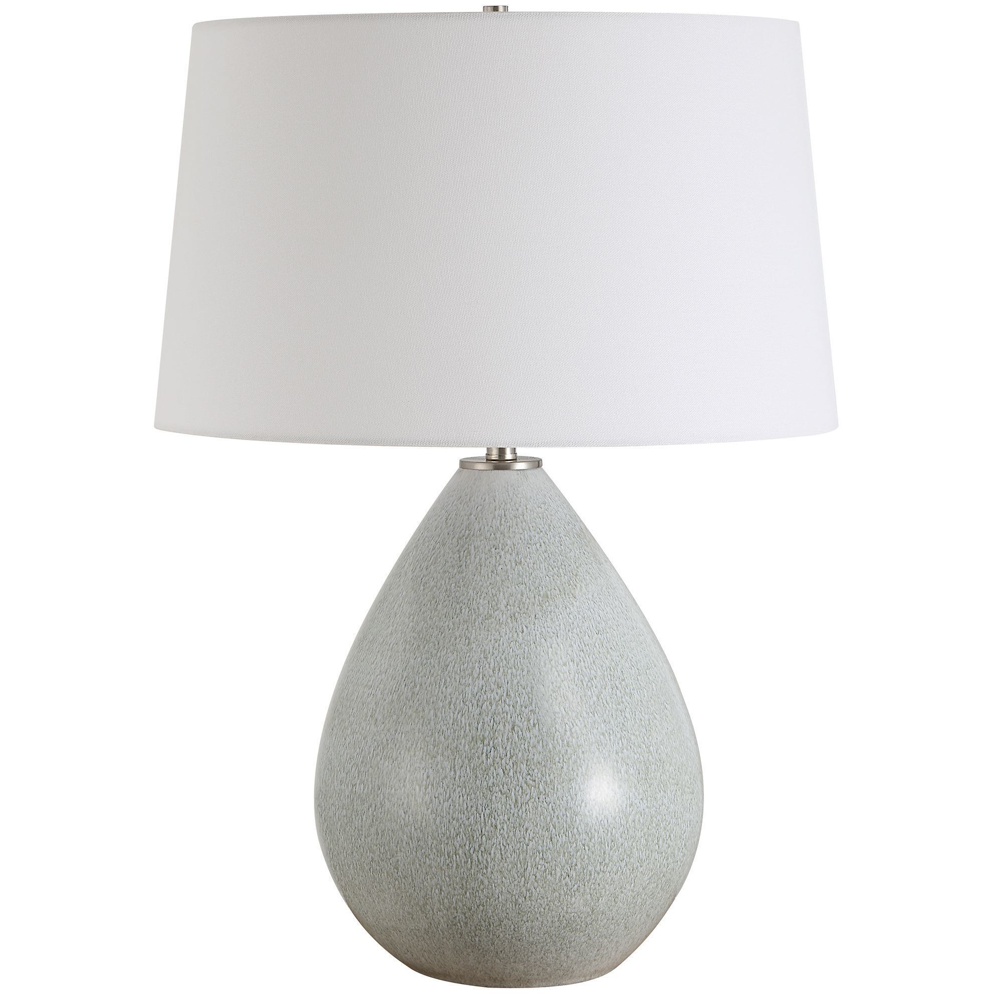 Moray 24.25 inch 150.00 watt Mushroom Gray Drip Glaze and Brushed Nickel Table Lamp Portable Light