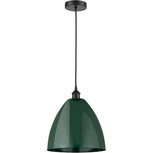 Edison Plymouth Dome 1 Light 12 inch Matte Black Mini Pendant Ceiling Light