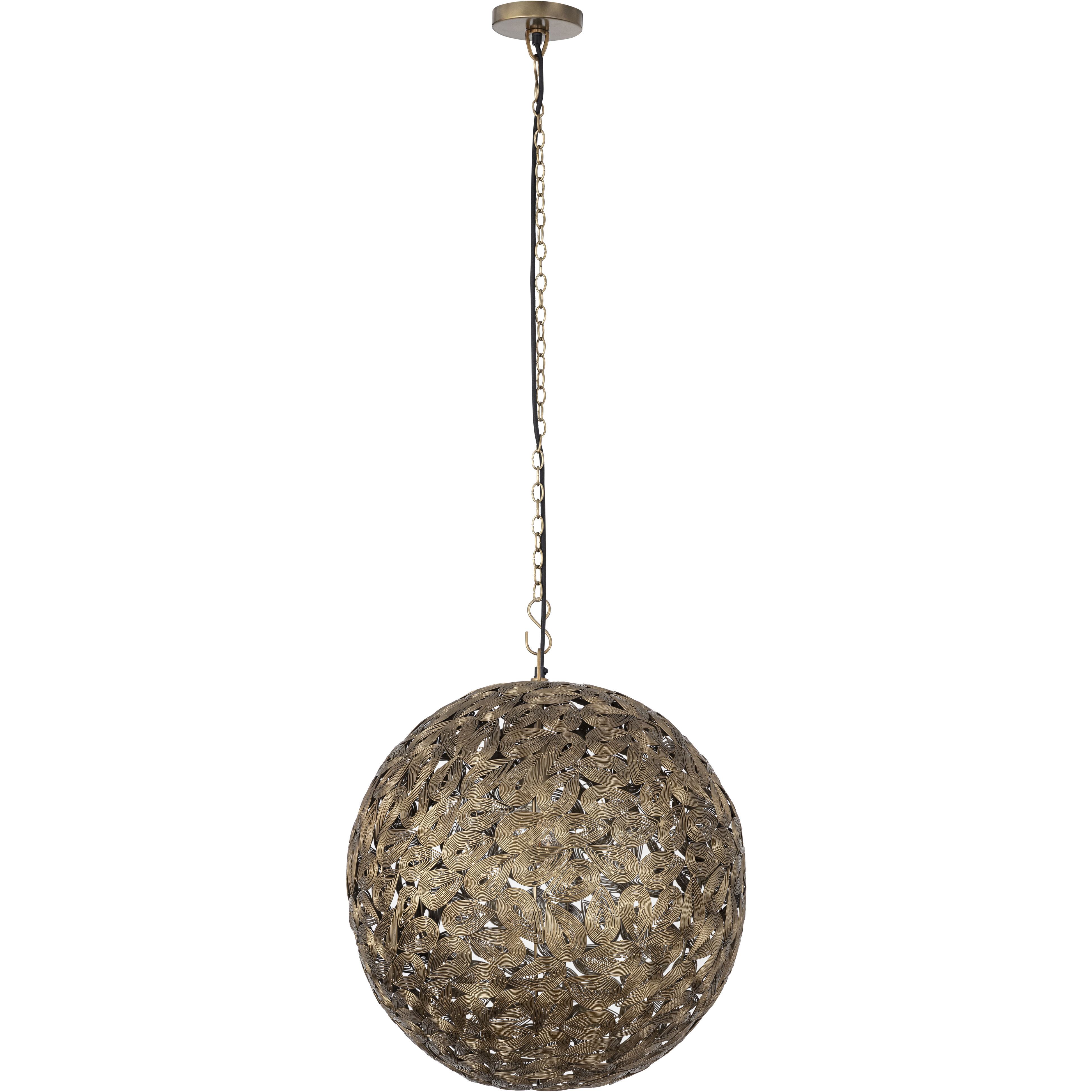 Kora 1 Light 21 inch Antique Brass Pendant Ceiling Light