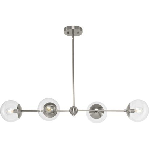 Atwell 4 Light 40 inch Brushed Nickel Linear Chandelier Ceiling Light