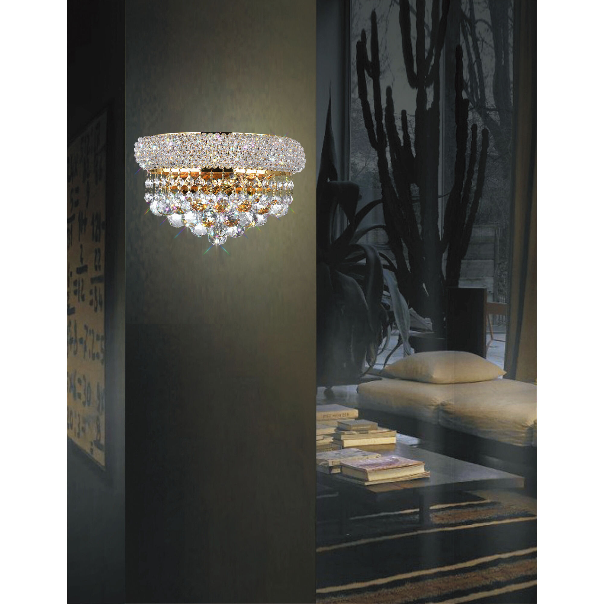 Empire 2 Light 12 inch Gold Wall Light