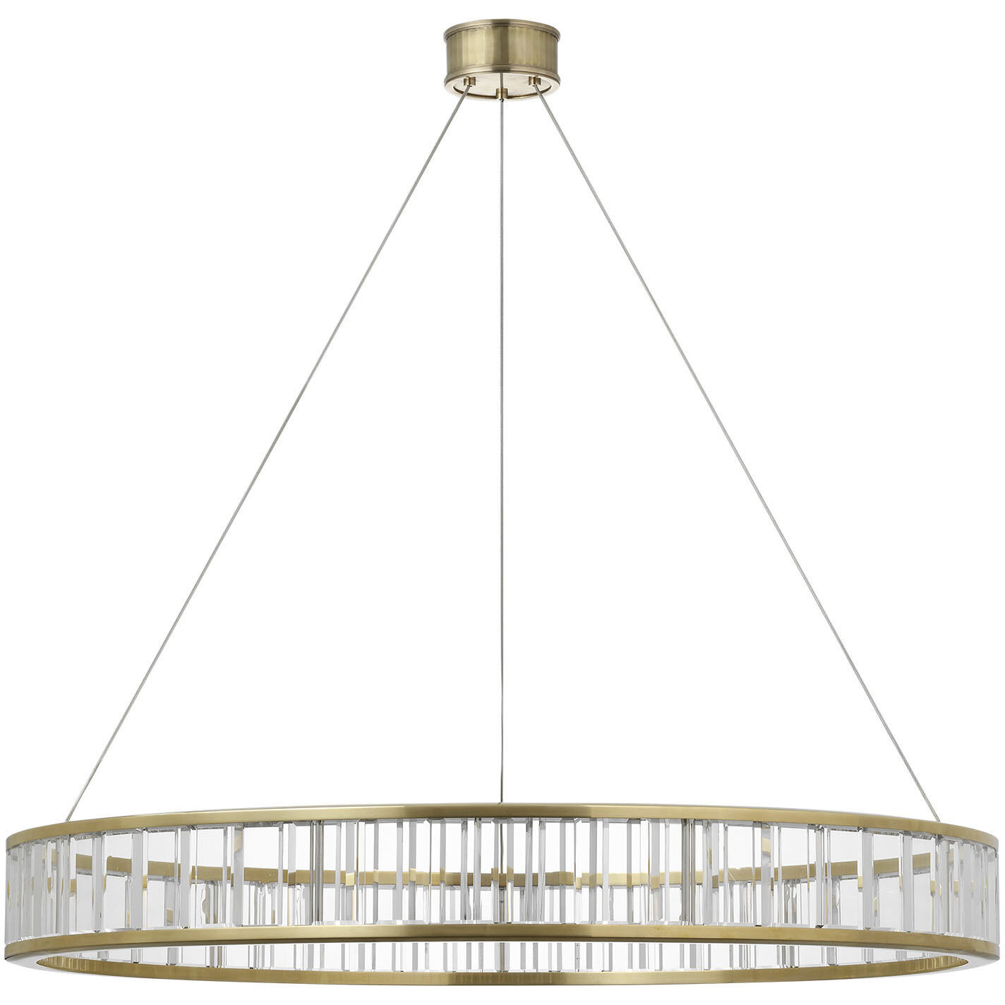 Chapman & Myers Iterna LED 40 inch Antique-Burnished Brass Ring Chandelier Ceiling Light in Crystal