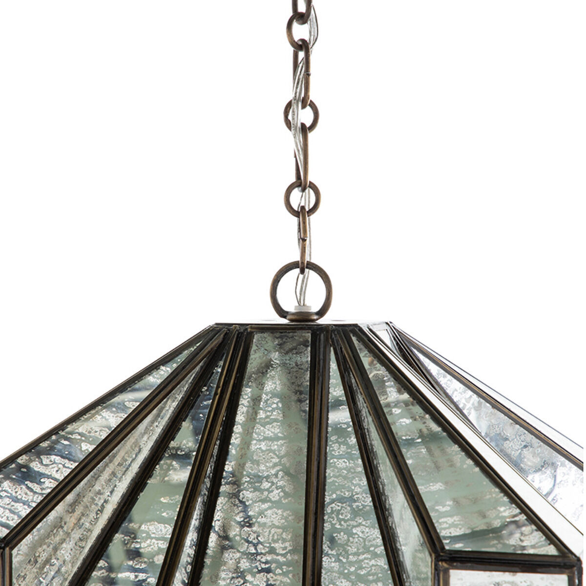Emilio 1 Light 14 inch Antique Brushed Brass / Silver Mercury Glass Pendant Ceiling Light