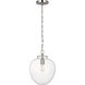 Thomas O'Brien Katie2 1 Light 10.5 inch Polished Nickel Acorn Pendant Ceiling Light in Seeded Glass