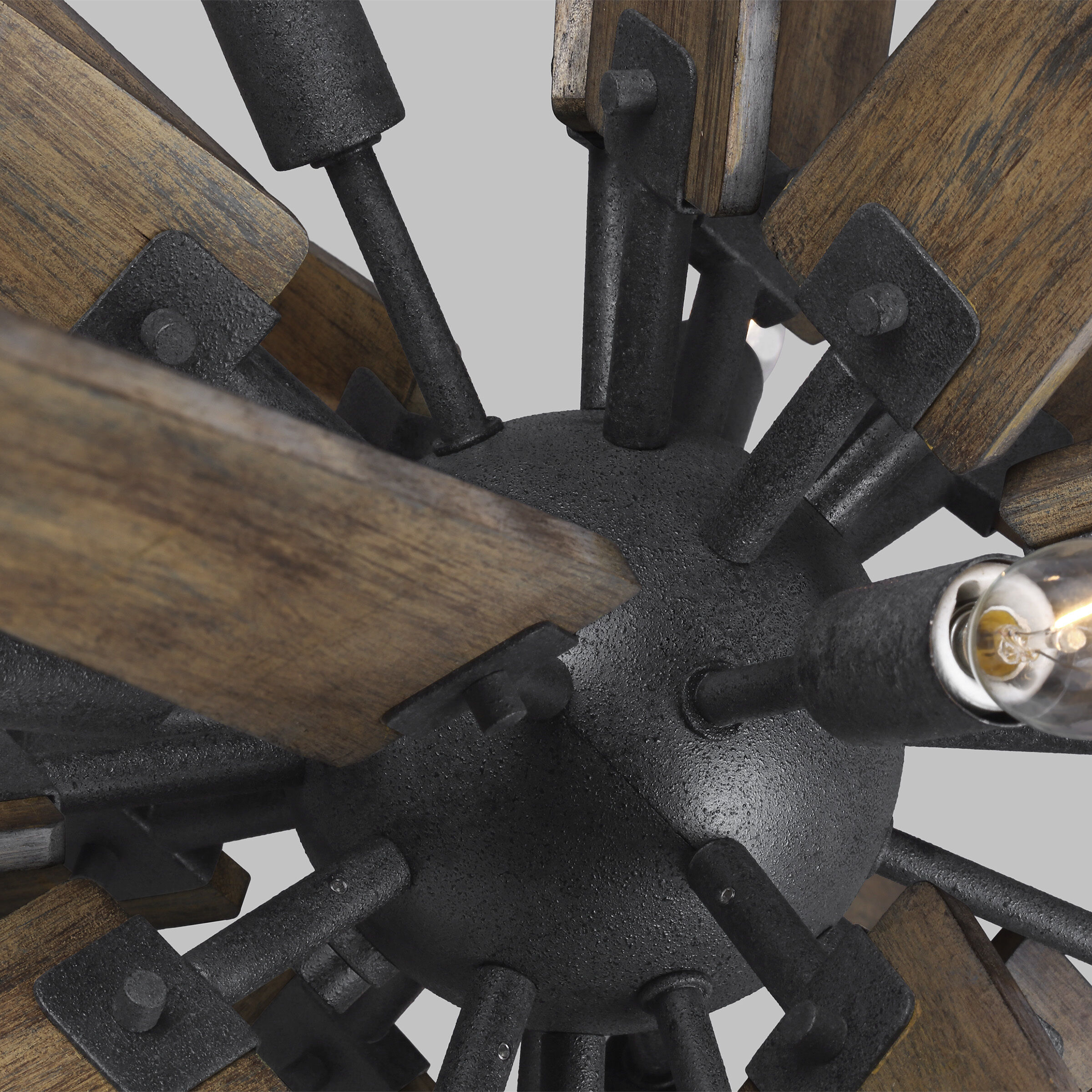 Sean Lavin Thorne 8 Light 36.75 inch Dark Weathered Zinc / Weathered Oak Chandelier Ceiling Light