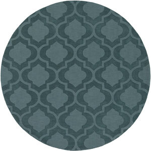 Central Park 93 X 93 inch Medium Green/Teal Handmade Rug, Round